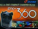 Finnex compact canister filter PX-360, 93 gph flow, aquarium up to 25 gallon